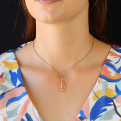Pendentif en or rose et perles - Castafiore