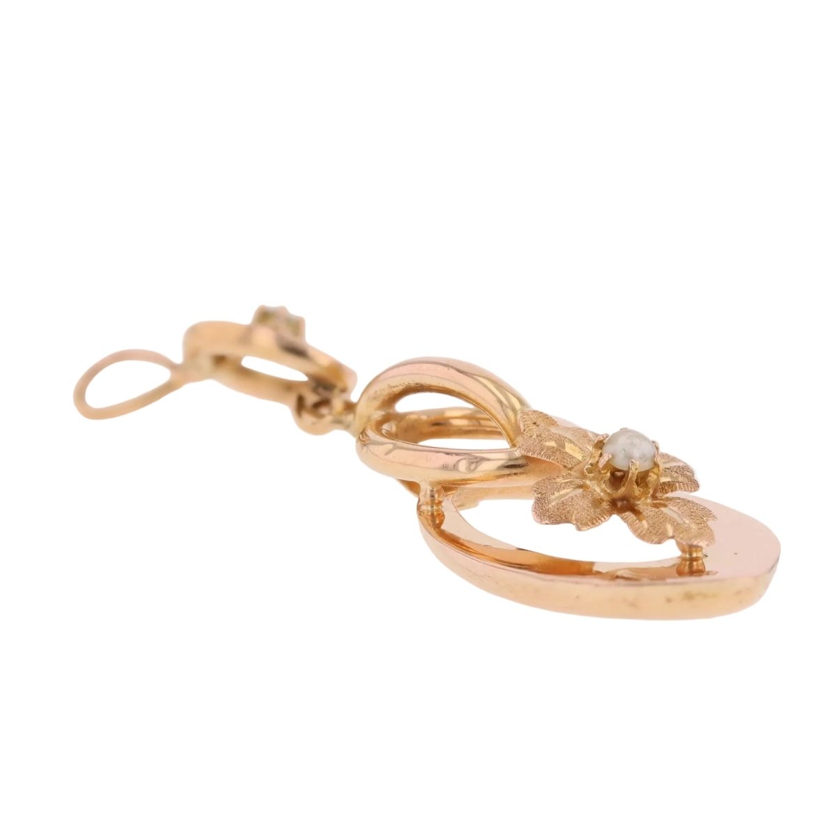 Pendentif en or rose et perles - Castafiore