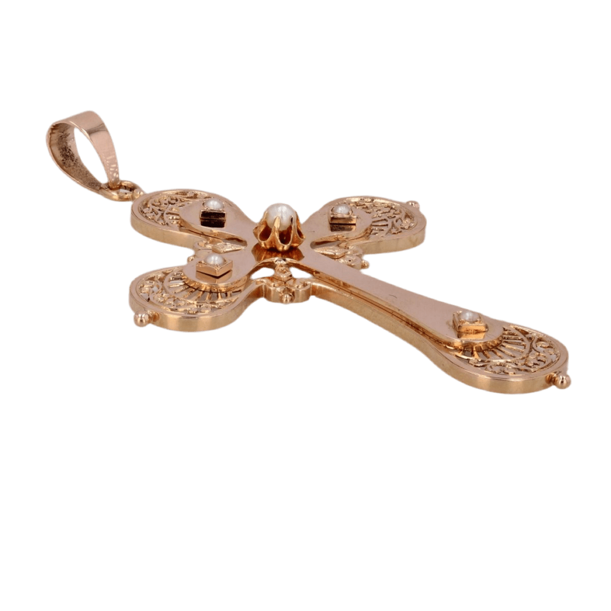 Pendentif en or rose et perles - Castafiore