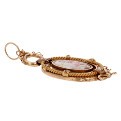 Pendentif en or rose, nacre et perles - Castafiore