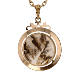 Pendentif en or rose, or vert et agate - Castafiore