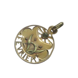 Pendentif en or rose, or vert et péridot - Castafiore