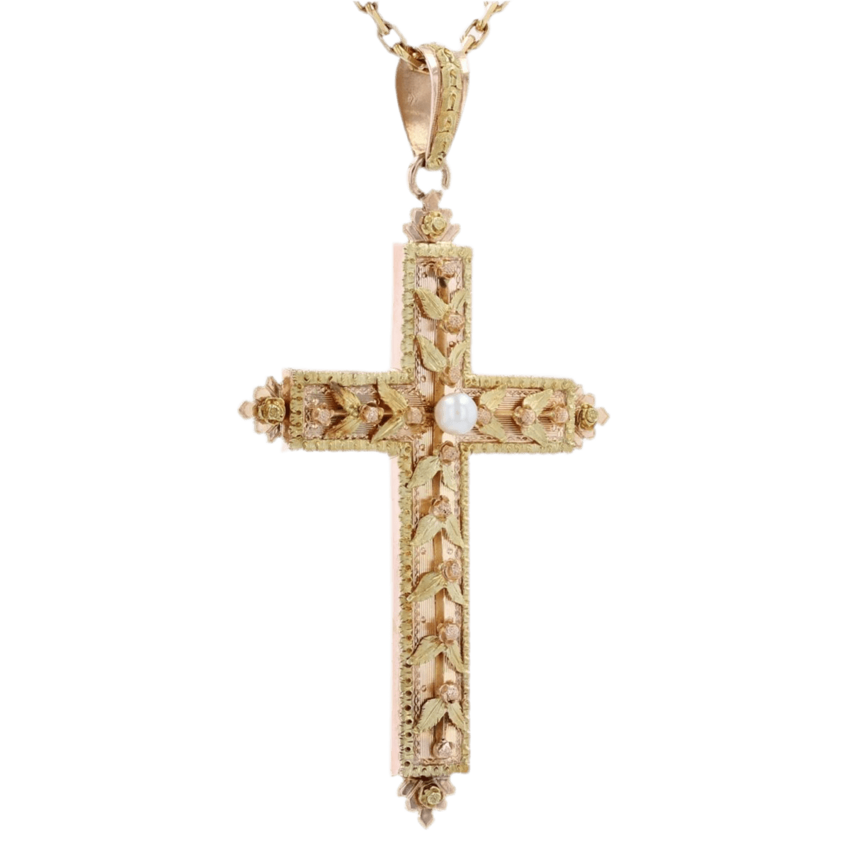 Pendentif en or rose, or vert et perle - Castafiore