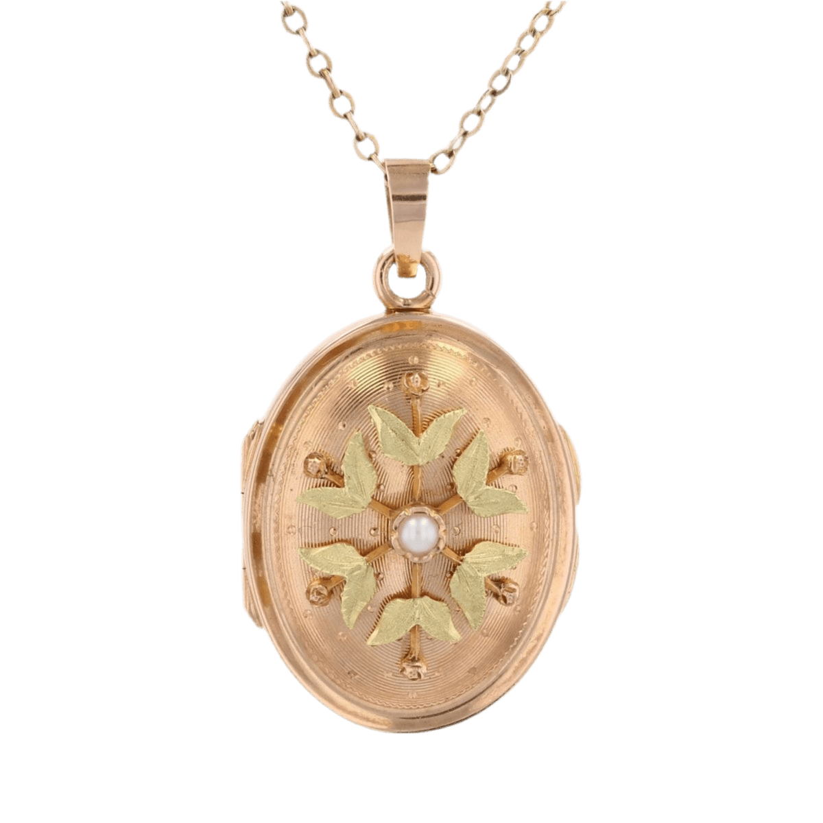 Pendentif en or rose, or vert et perle - Castafiore