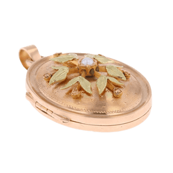 Pendentif en or rose, or vert et perle - Castafiore