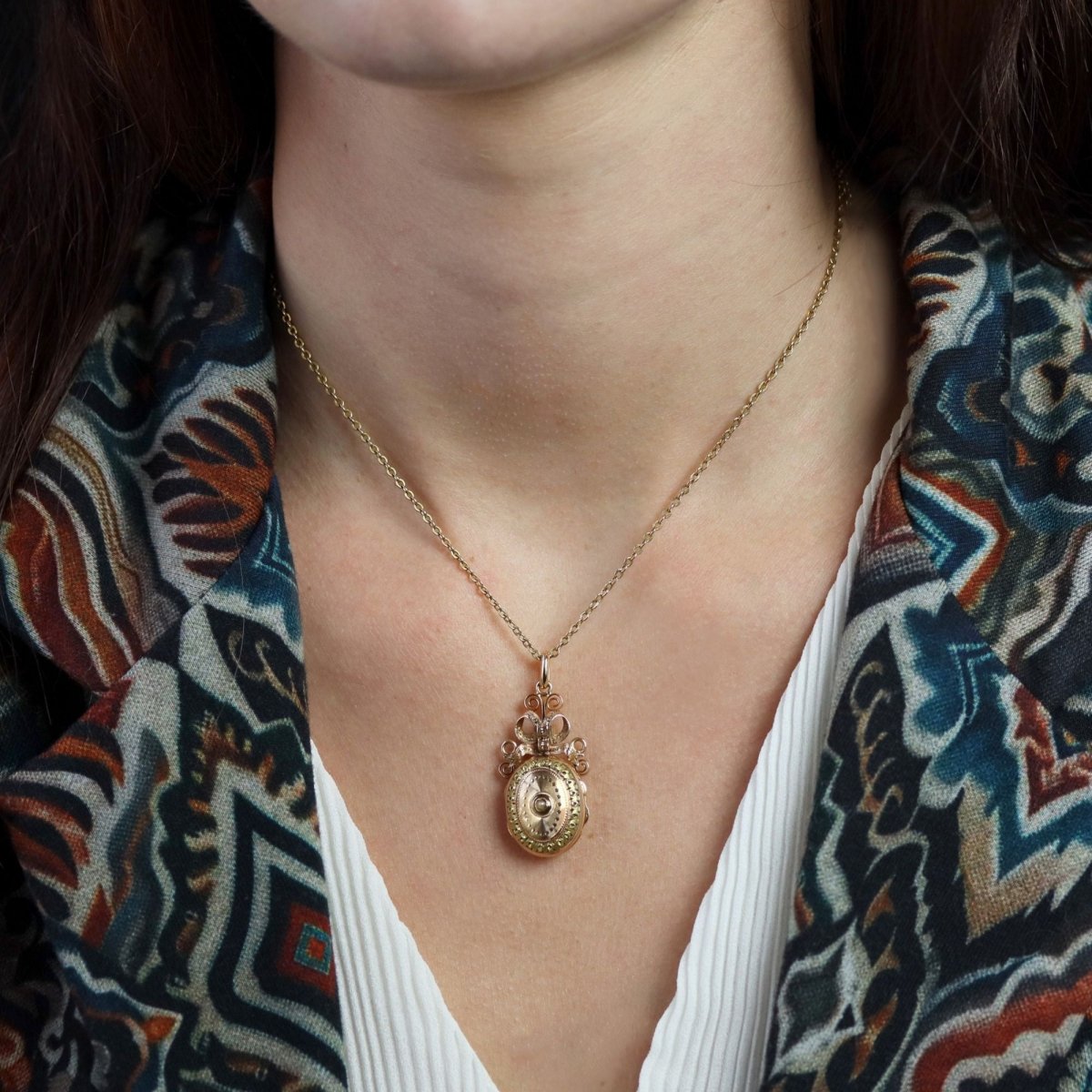 Pendentif en or rose, or vert et perle - Castafiore