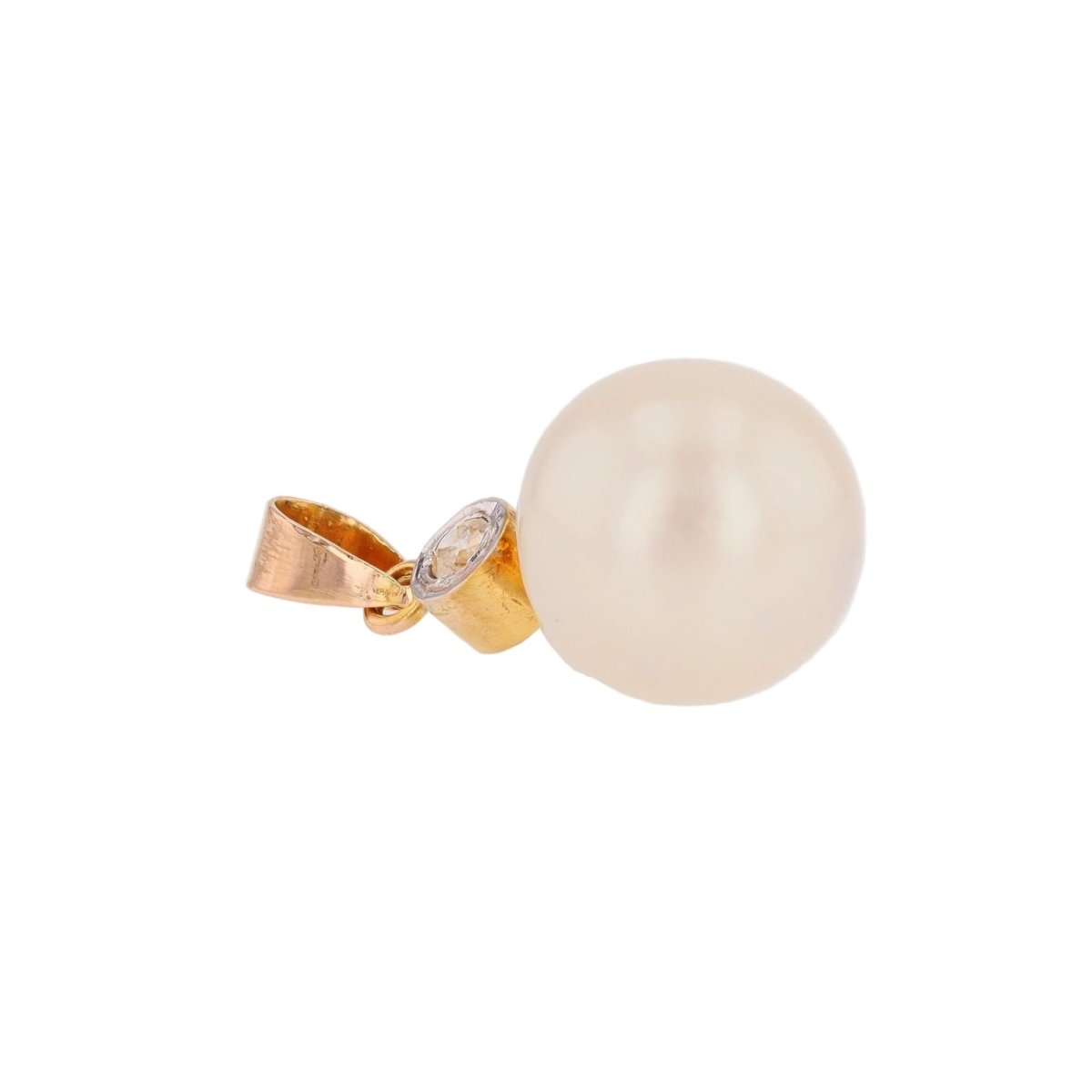 Pendentif en or rose, perle et diamant - Castafiore