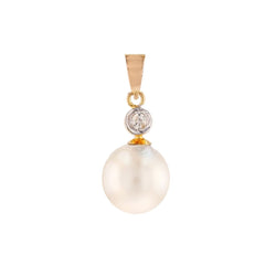 Pendentif en or rose, perle et diamant - Castafiore