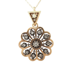 Pendentif en or rose, perles et diamants - Castafiore