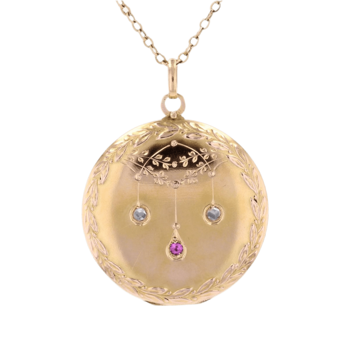 Pendentif en or rose, rubis et diamants - Castafiore