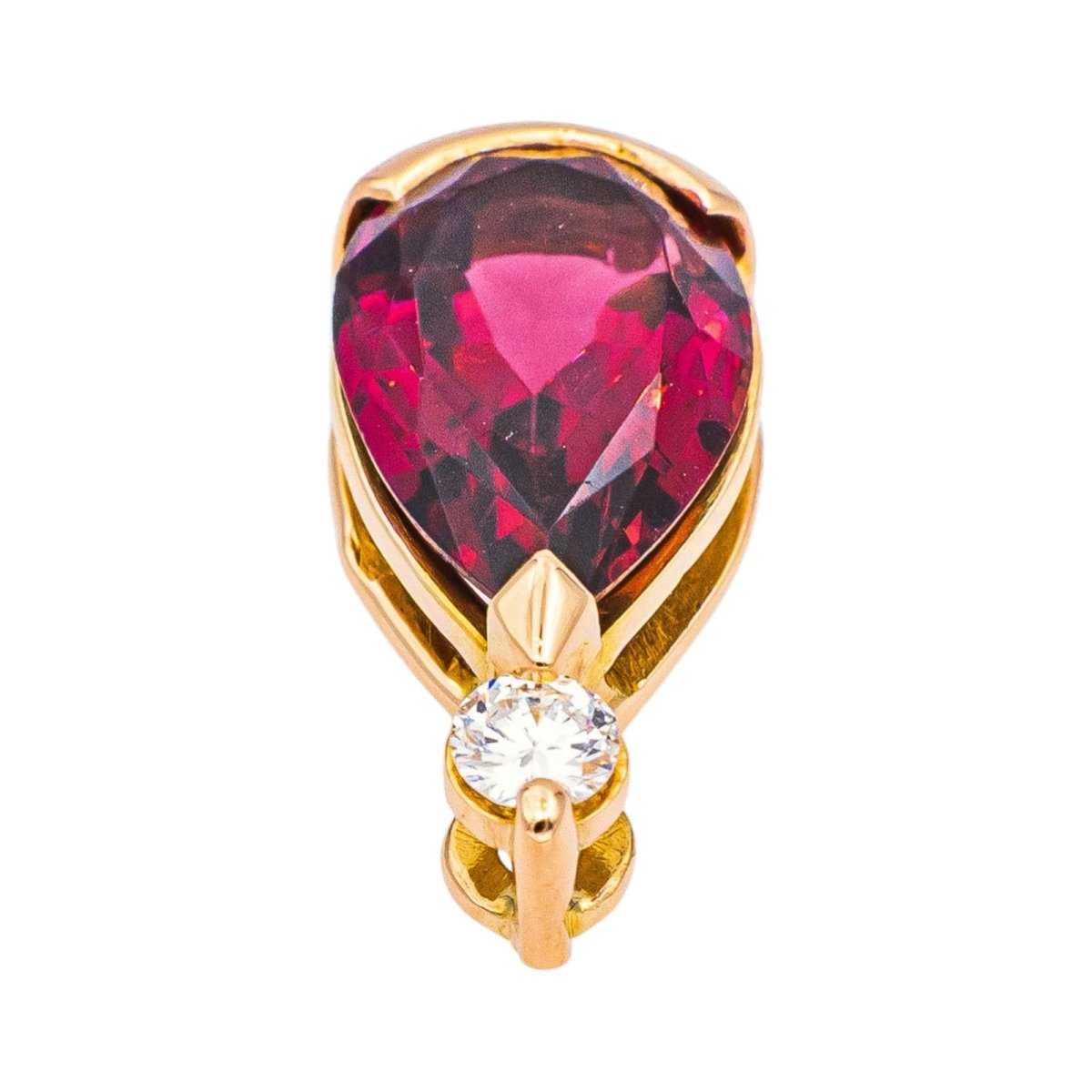 Pendentif en or rose, tourmaline et diamant - Castafiore