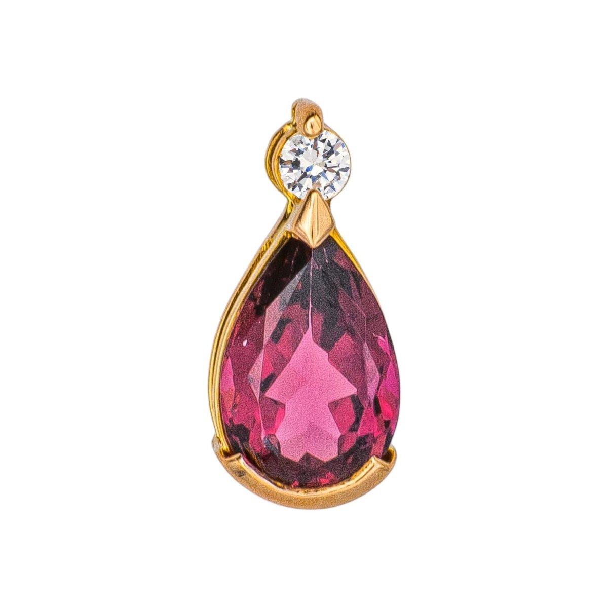 Pendentif en or rose, tourmaline et diamant - Castafiore