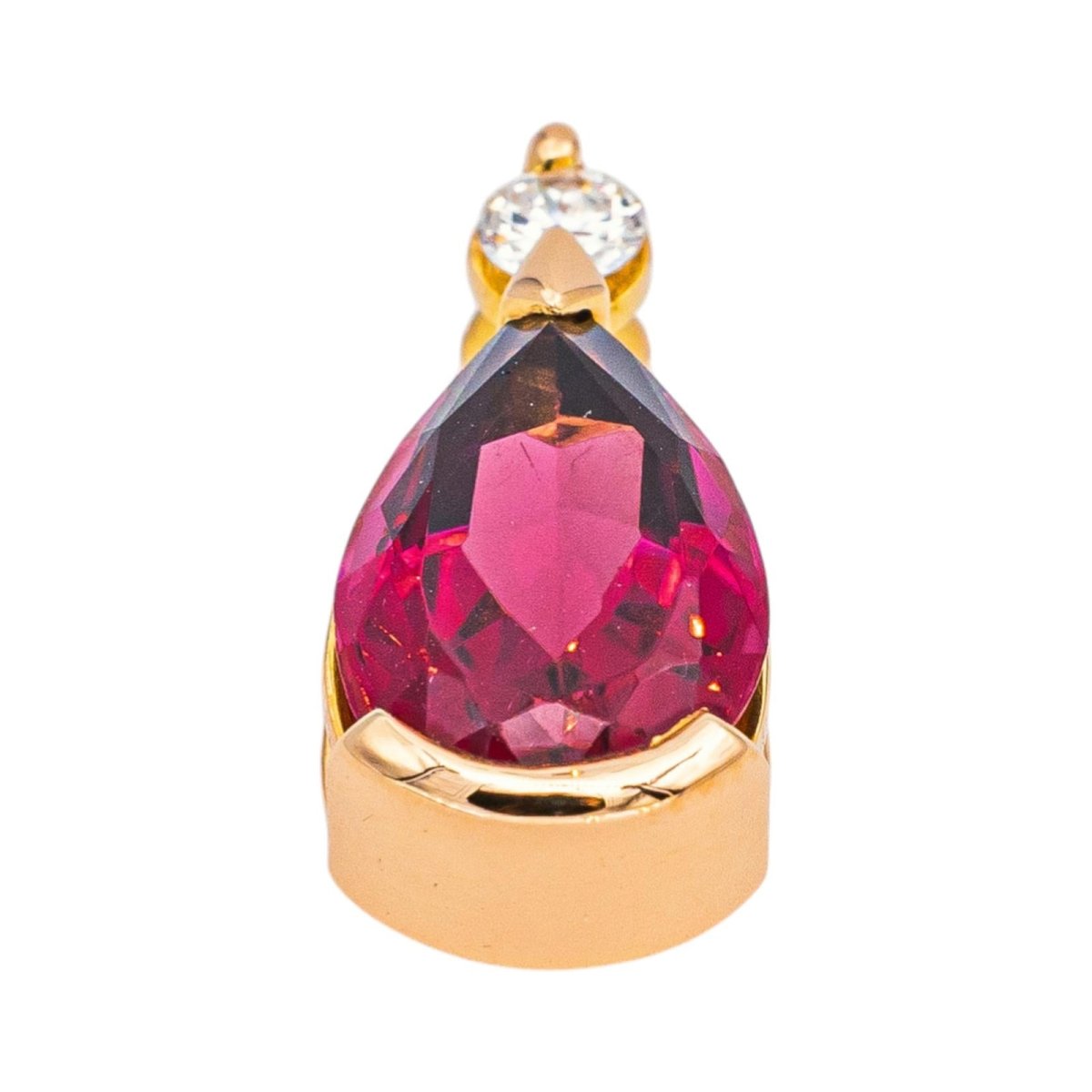 Pendentif en or rose, tourmaline et diamant - Castafiore