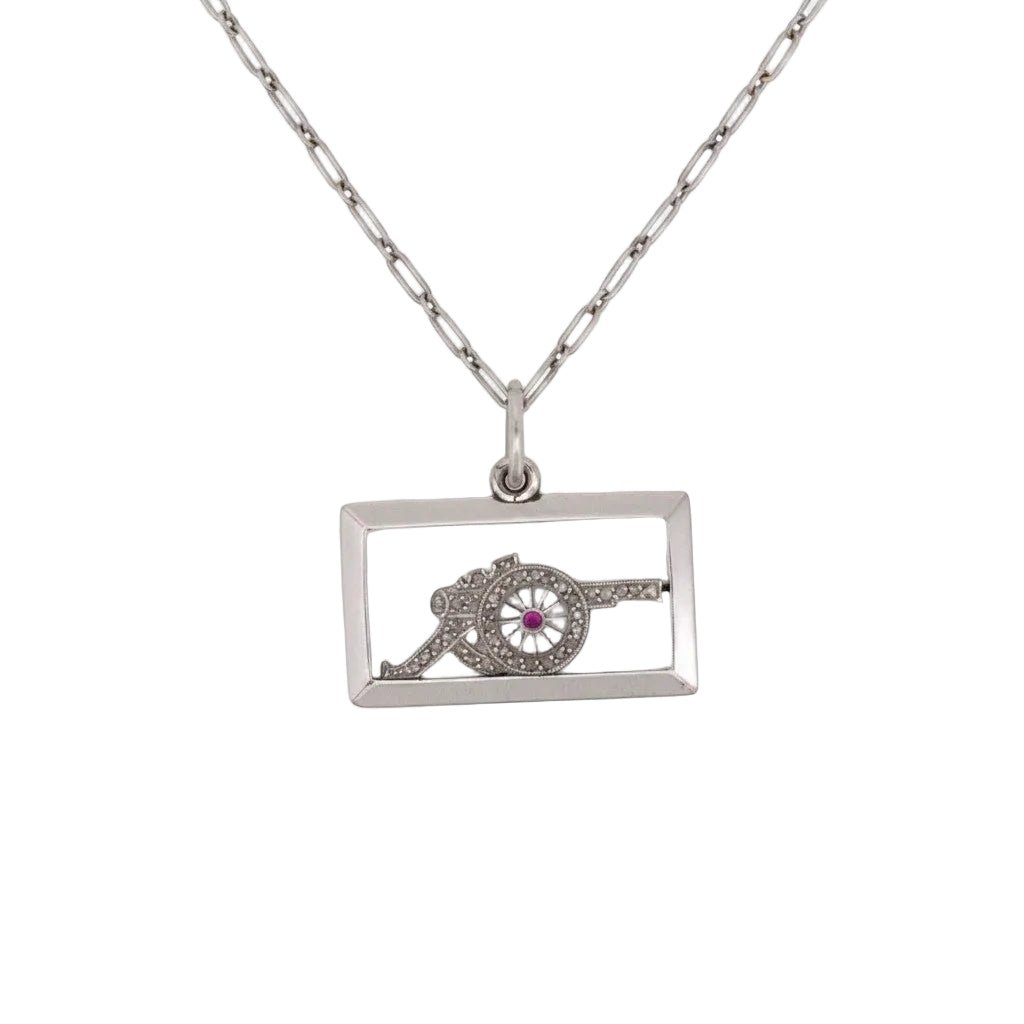Pendentif en platine, rubis et diamants - Castafiore
