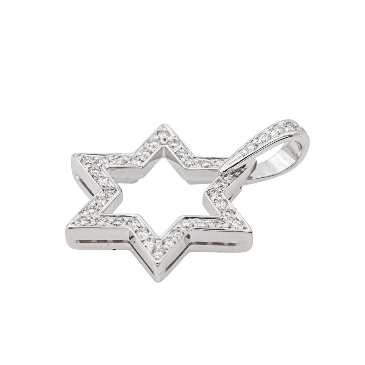 Pendentif Etoile Or blanc Diamant - Castafiore
