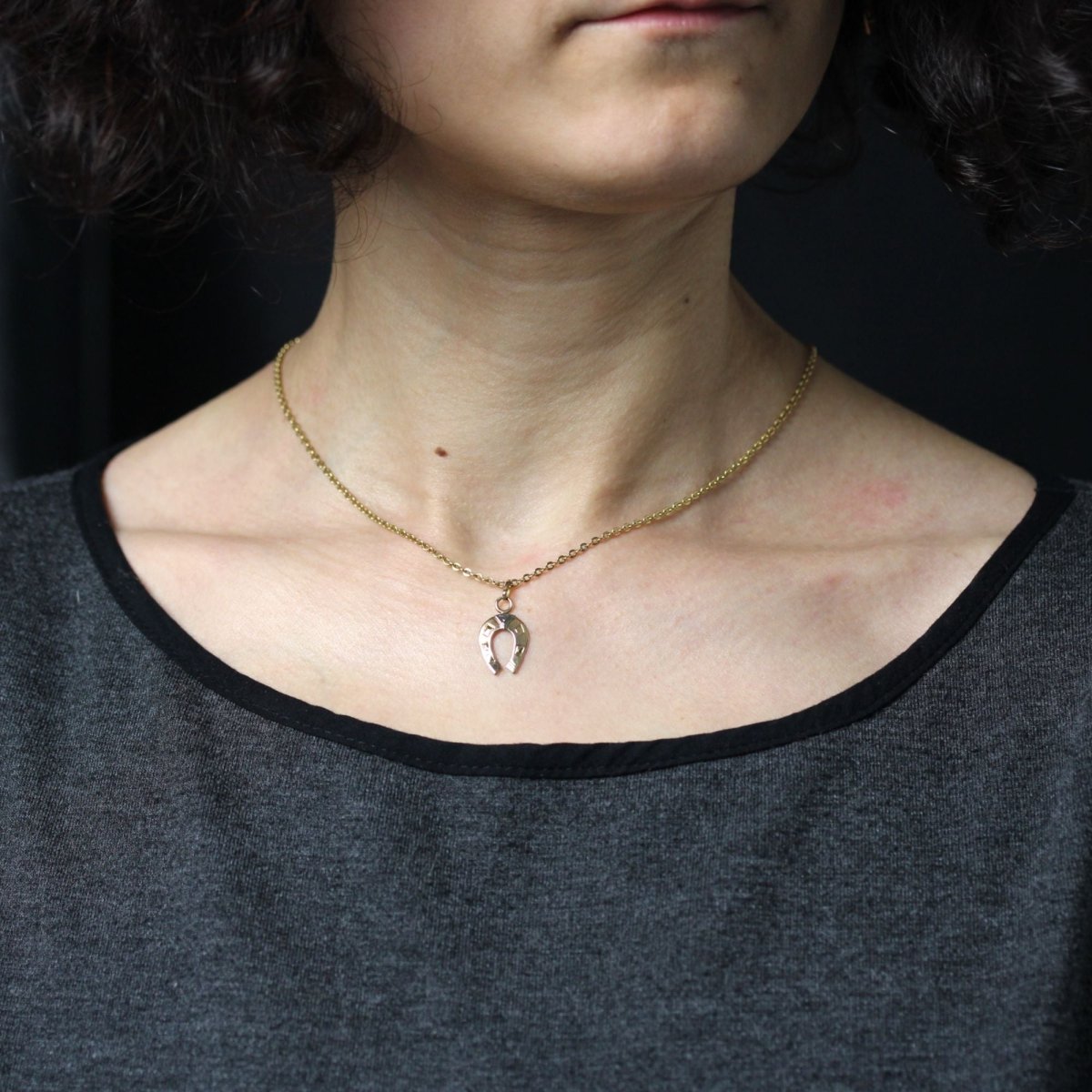 Pendentif Fer à cheval en or rose - Castafiore