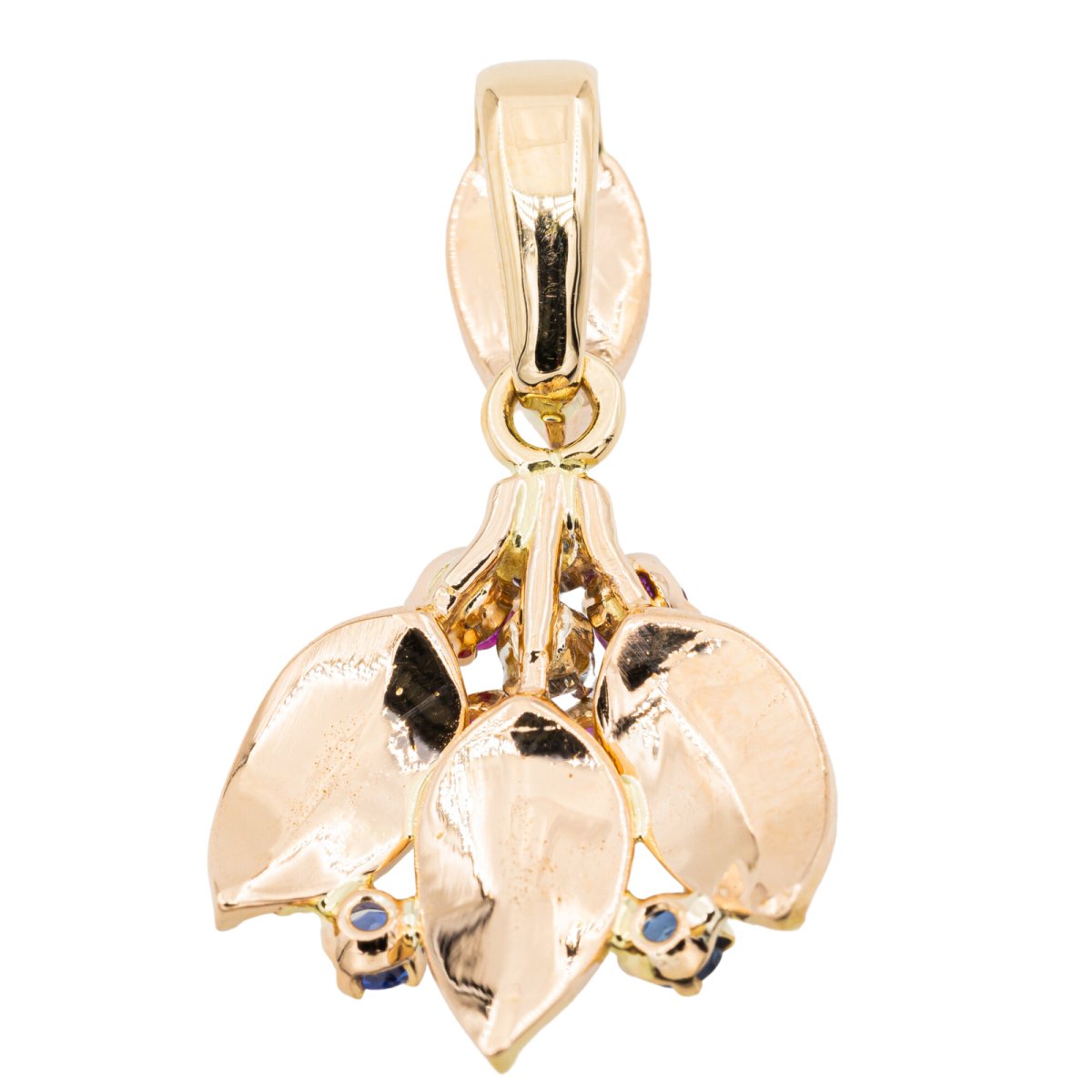 Pendentif Feuille en Or jaune et Diamant - Castafiore