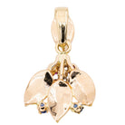 Pendentif Feuille en Or jaune et Diamant - Castafiore