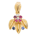 Pendentif Feuille en Or jaune et Diamant - Castafiore