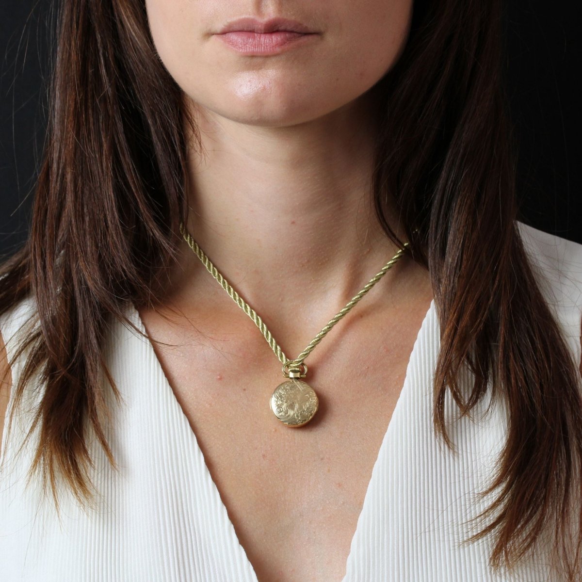 Pendentif FLAMOR Montre de dame en or jaune - Castafiore