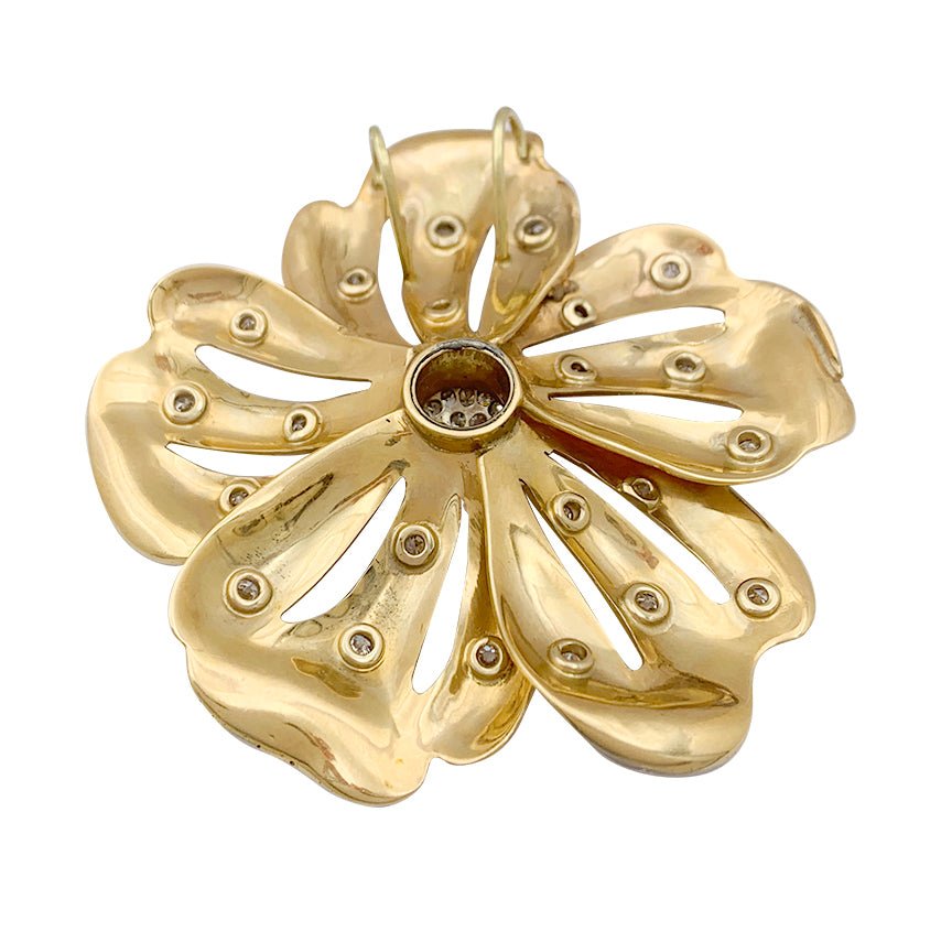 Pendentif "Fleur" or jaune et diamants - Castafiore