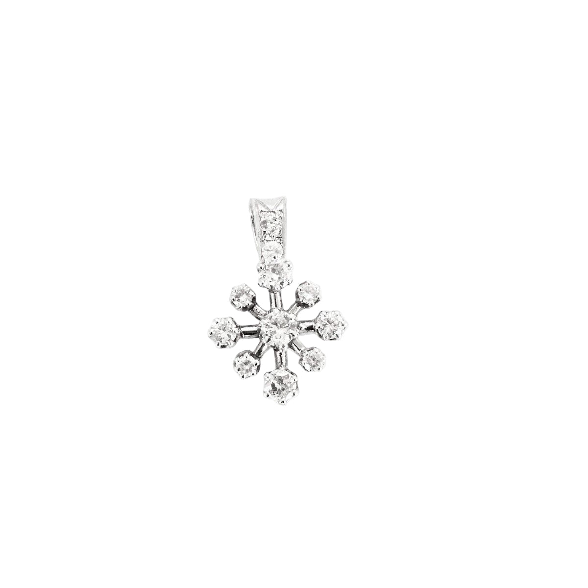 Pendentif Flocon de neige en or blanc et diamants - Castafiore