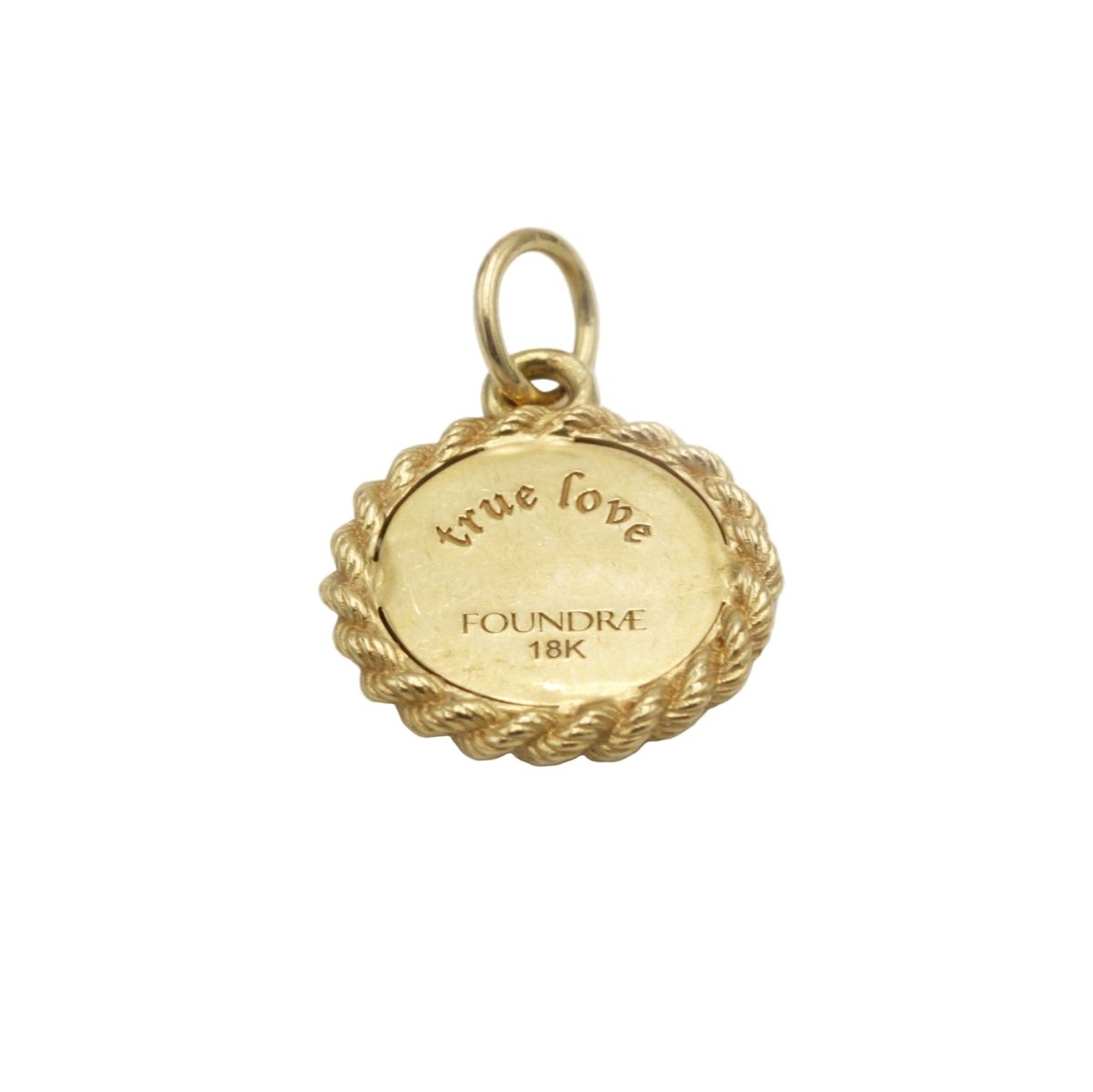 Pendentif FOUNDRAE "True Love Knot" en or jaune et émail - Castafiore