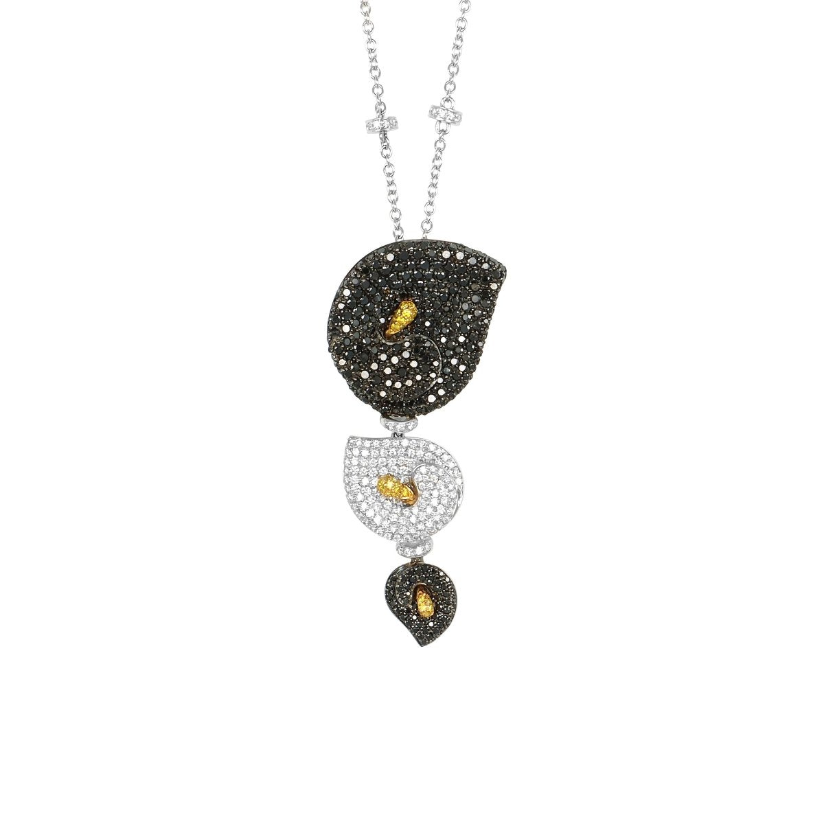Pendentif Gavello Arum Or Gris et Diamants - Castafiore