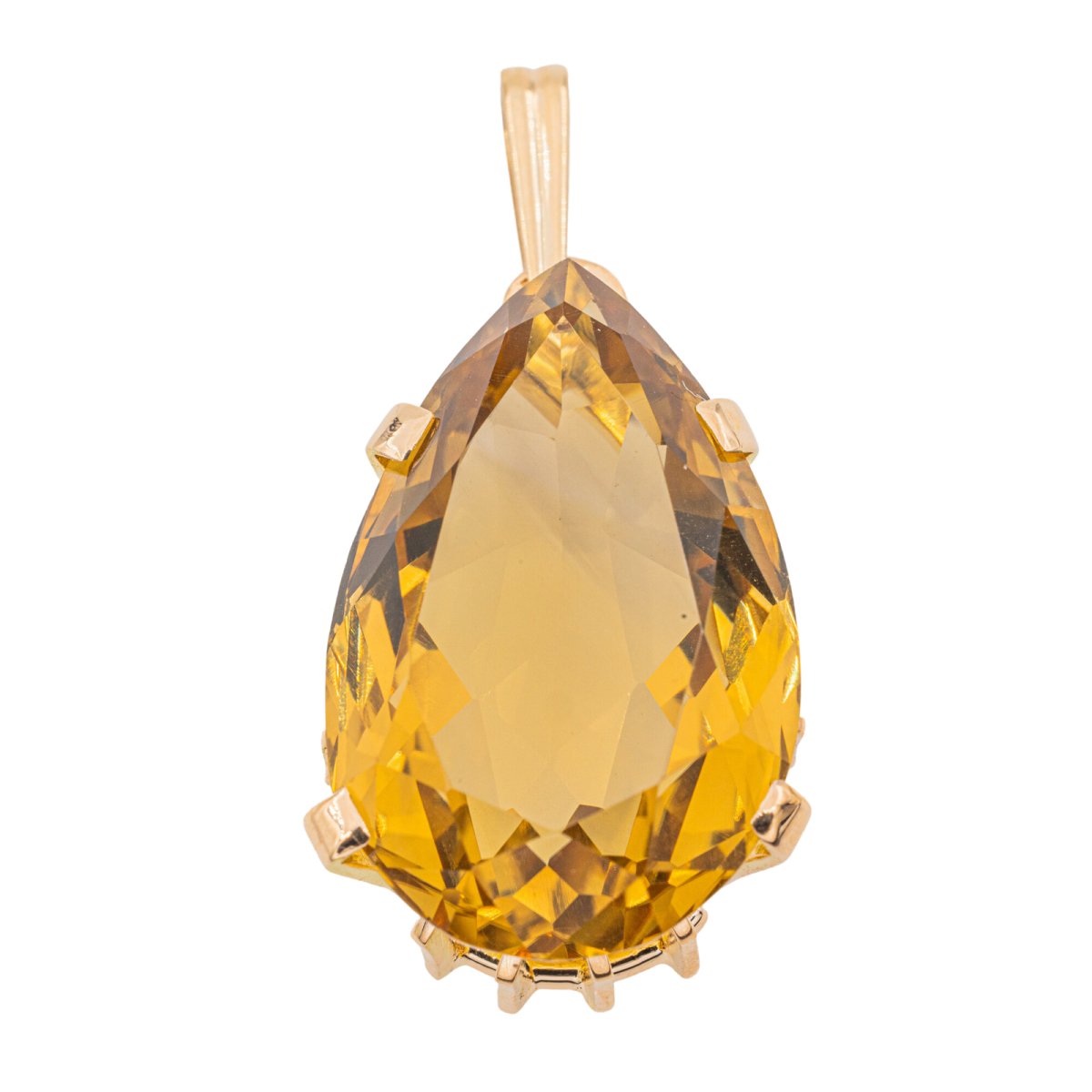 Pendentif Goutte en Or jaune et Citrine - Castafiore