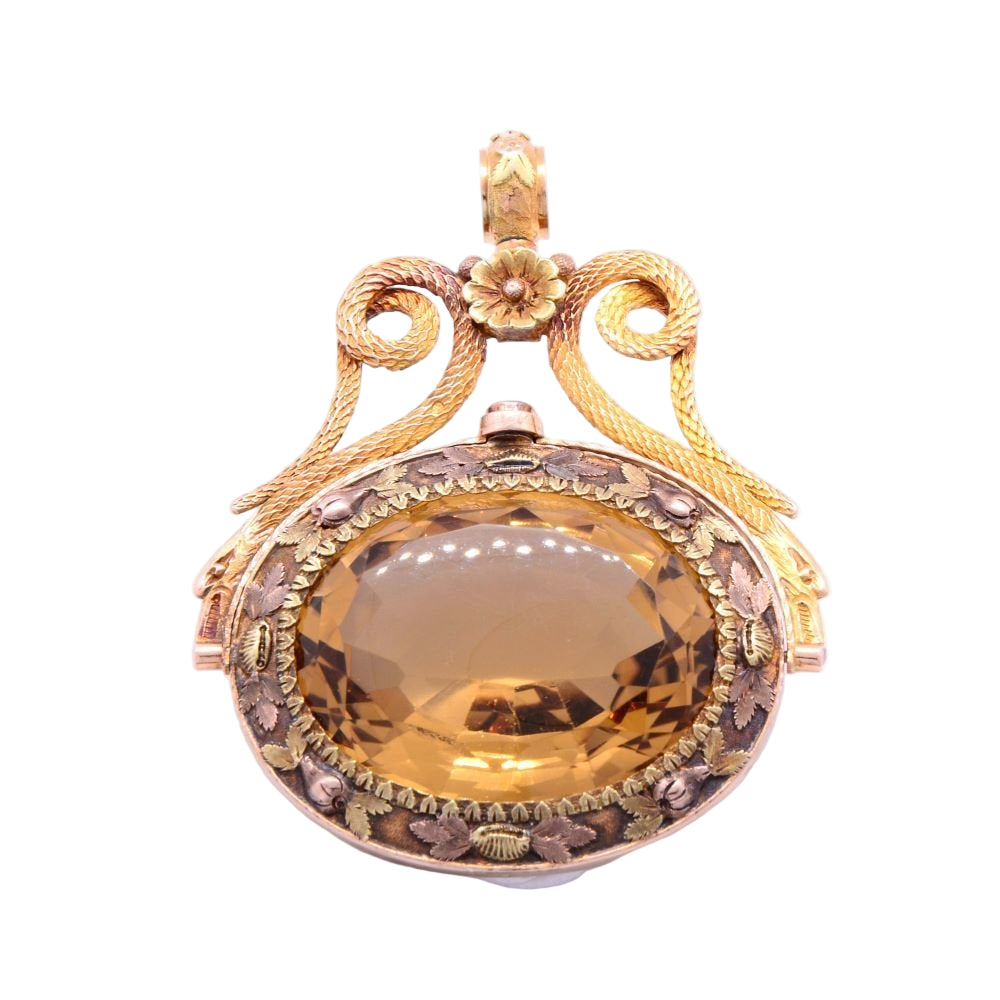 Pendentif Hélios en or jaune et citrine - Castafiore