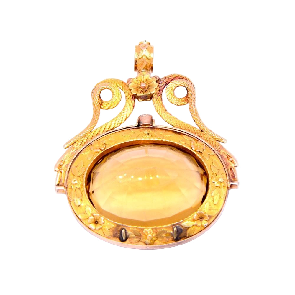Pendentif Hélios en or jaune et citrine - Castafiore