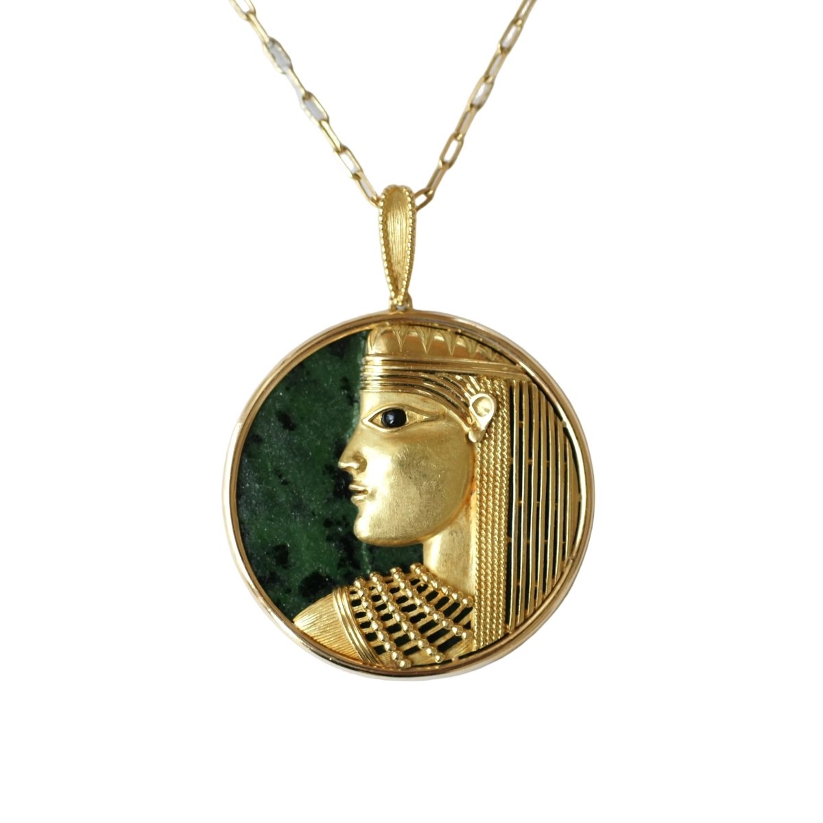 Pendentif JEAN & PIERRE BELLIN en or jaune et jade - Castafiore