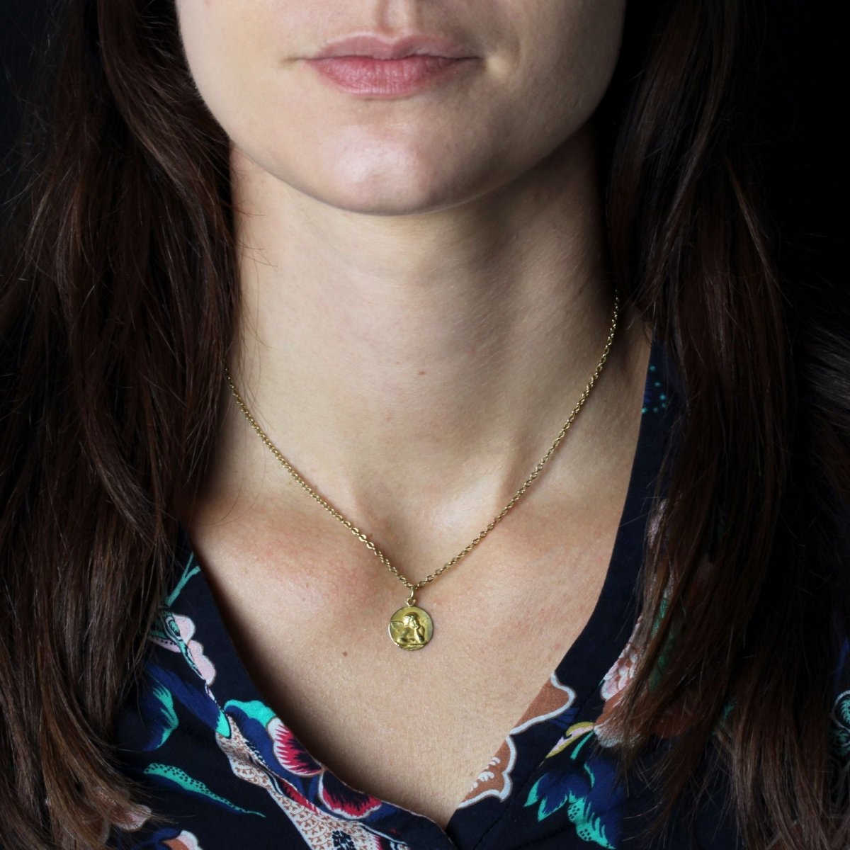 Pendentif LB Angelot en or jaune - Castafiore