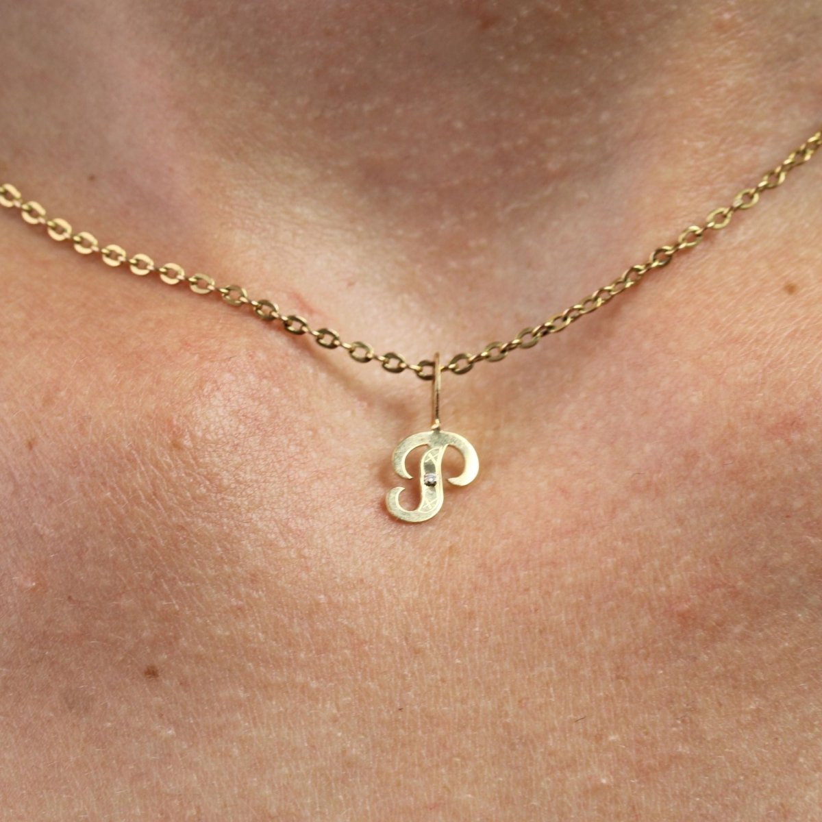 Pendentif lettre P diamant - Castafiore