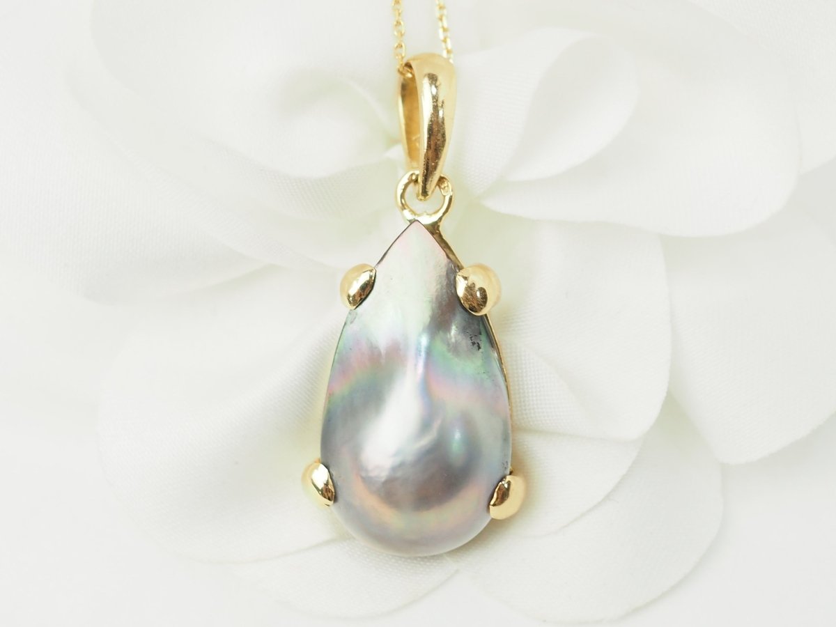 Pendentif Mabé de Tahiti en or jaune - Castafiore