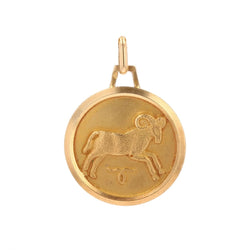 Pendentif MÉDAILLE Bélier en or rose - Castafiore