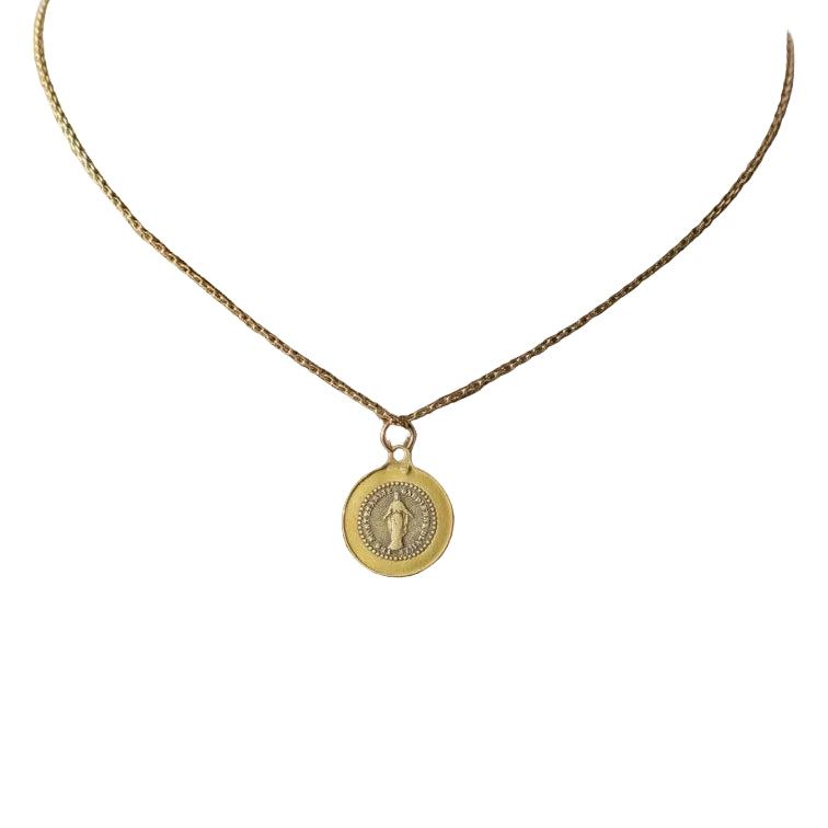 Pendentif médaille biface en or jaune - Castafiore