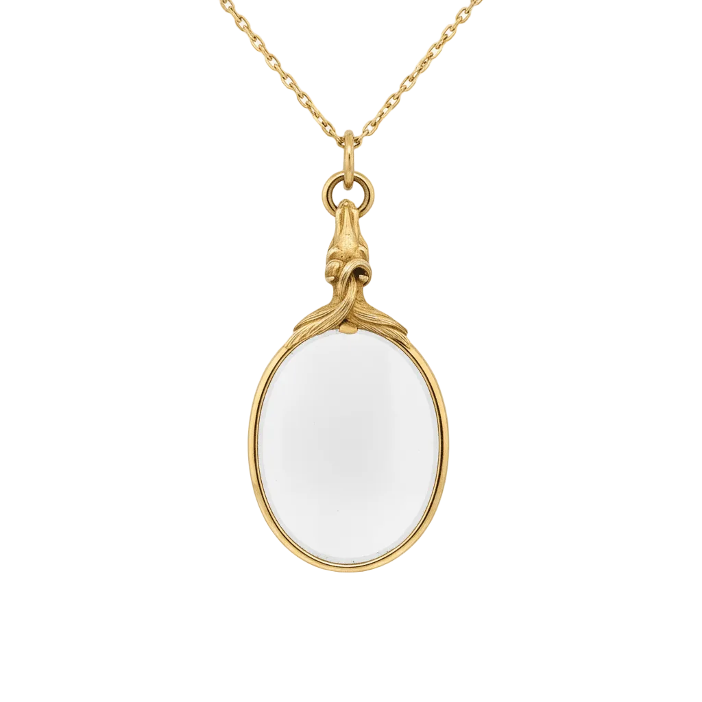 Pendentif Miroir Cheval - Or Jaune - Époque Victorienne - Castafiore