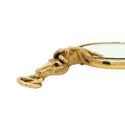 Pendentif Miroir Cheval - Or Jaune - Époque Victorienne - Castafiore