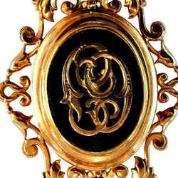 Pendentif Napoléon III en or jaune et onyx - Castafiore