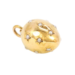 Pendentif œuf or jaune et perles fines - Castafiore