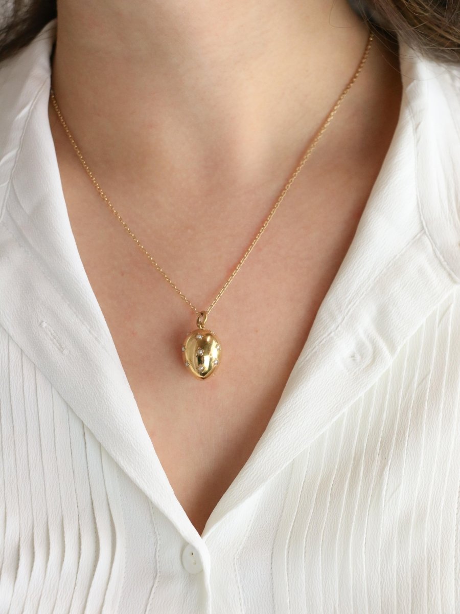 Pendentif œuf or jaune perles fines - Castafiore