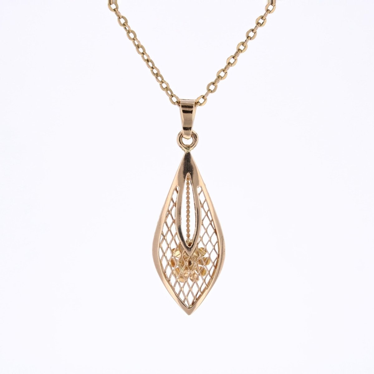 Pendentif or ajouré fleur et sa perle de culture - Castafiore