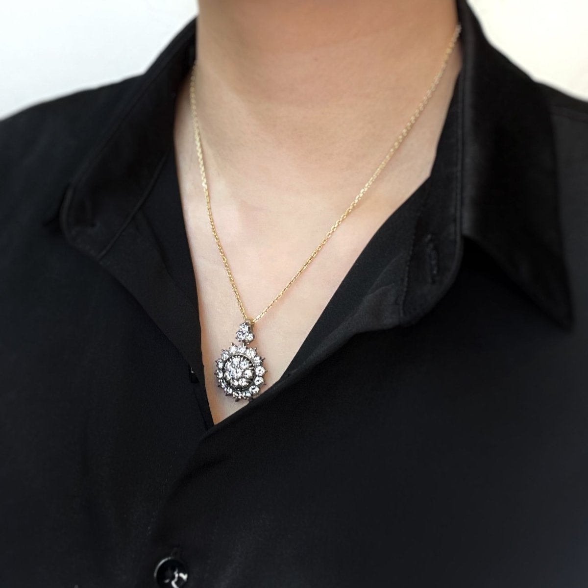 Pendentif - Or, Argent & diamants