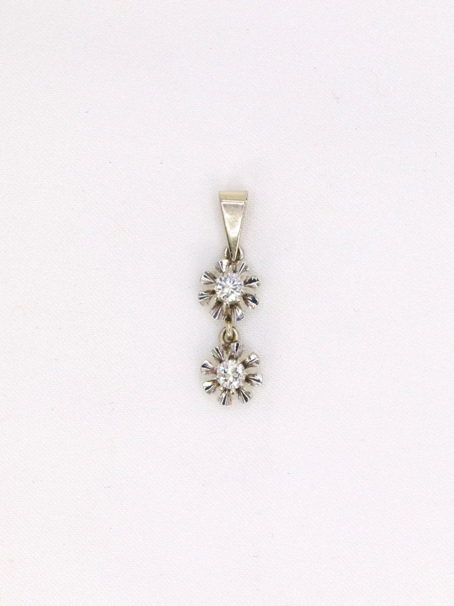 Pendentif or blanc diamants 0,2 ct - Castafiore