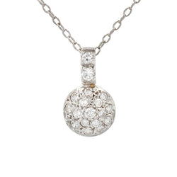 Pendentif or blanc diamants et sa chaine - Castafiore
