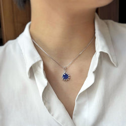 Pendentif - Or blanc, Diamants & Tanzanite - Castafiore