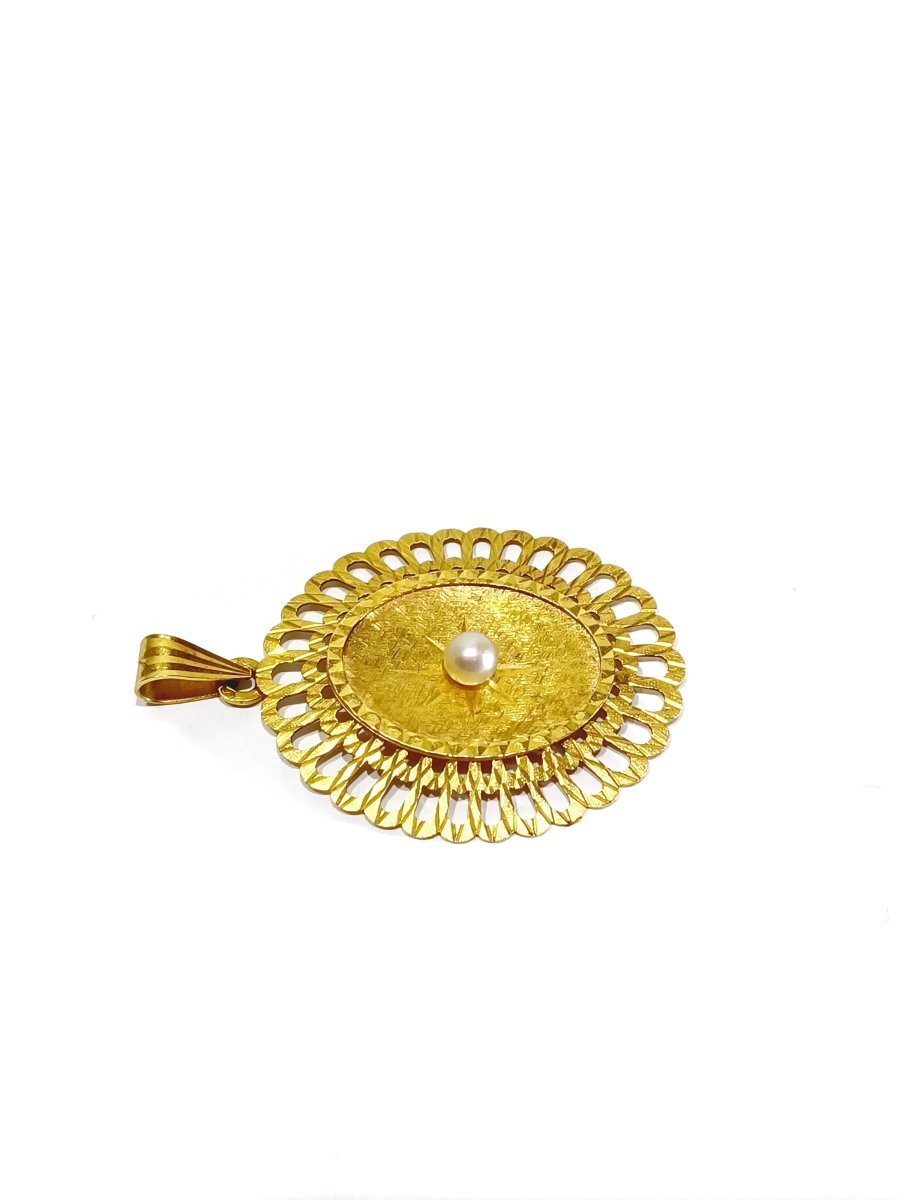 Pendentif Or Et Perle Rose des Vents - Castafiore