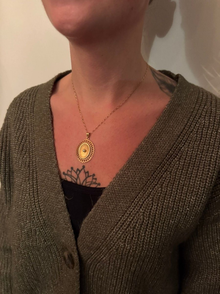 Pendentif Or Et Perle Rose des Vents - Castafiore