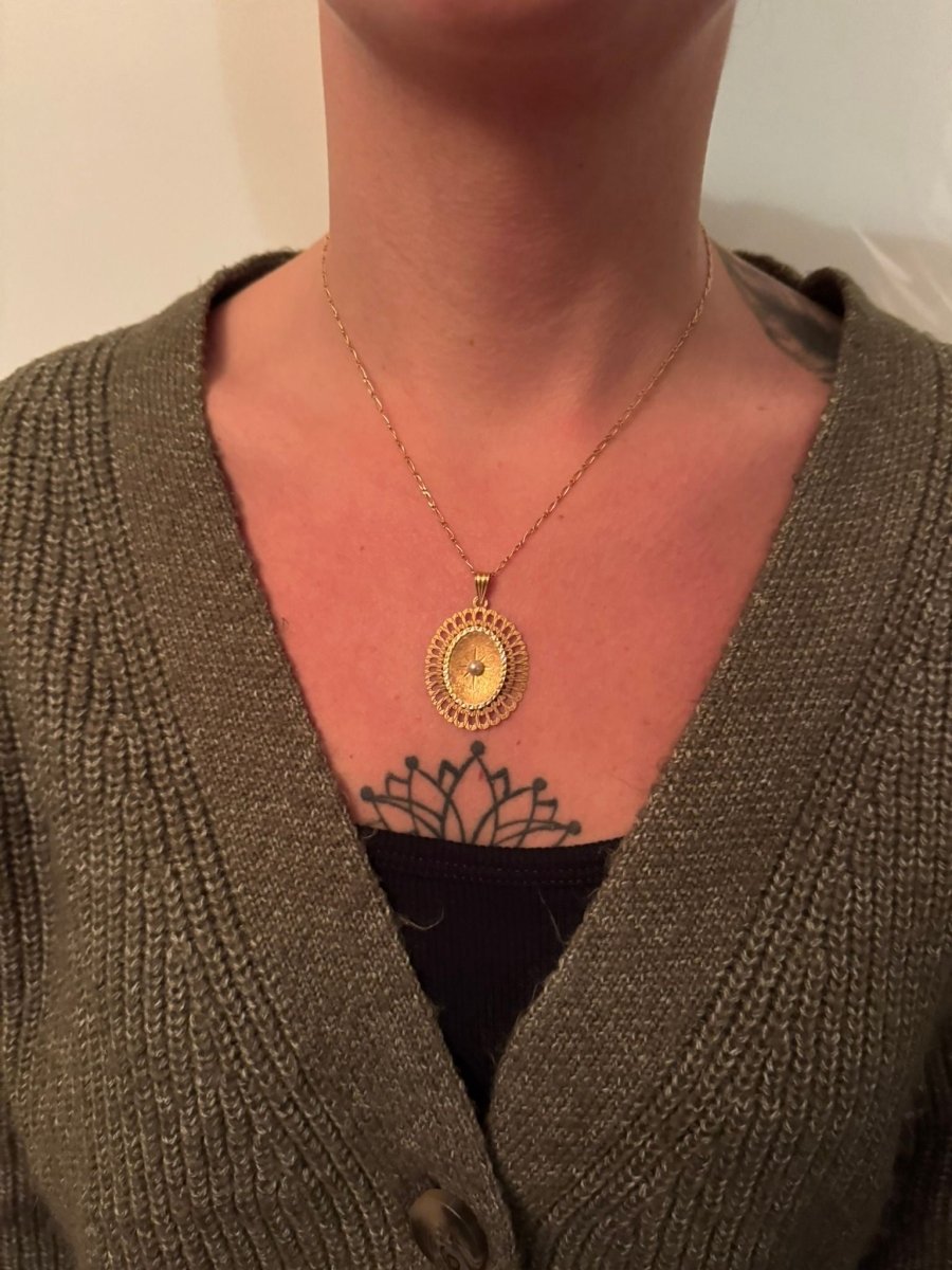 Pendentif Or Et Perle Rose des Vents - Castafiore